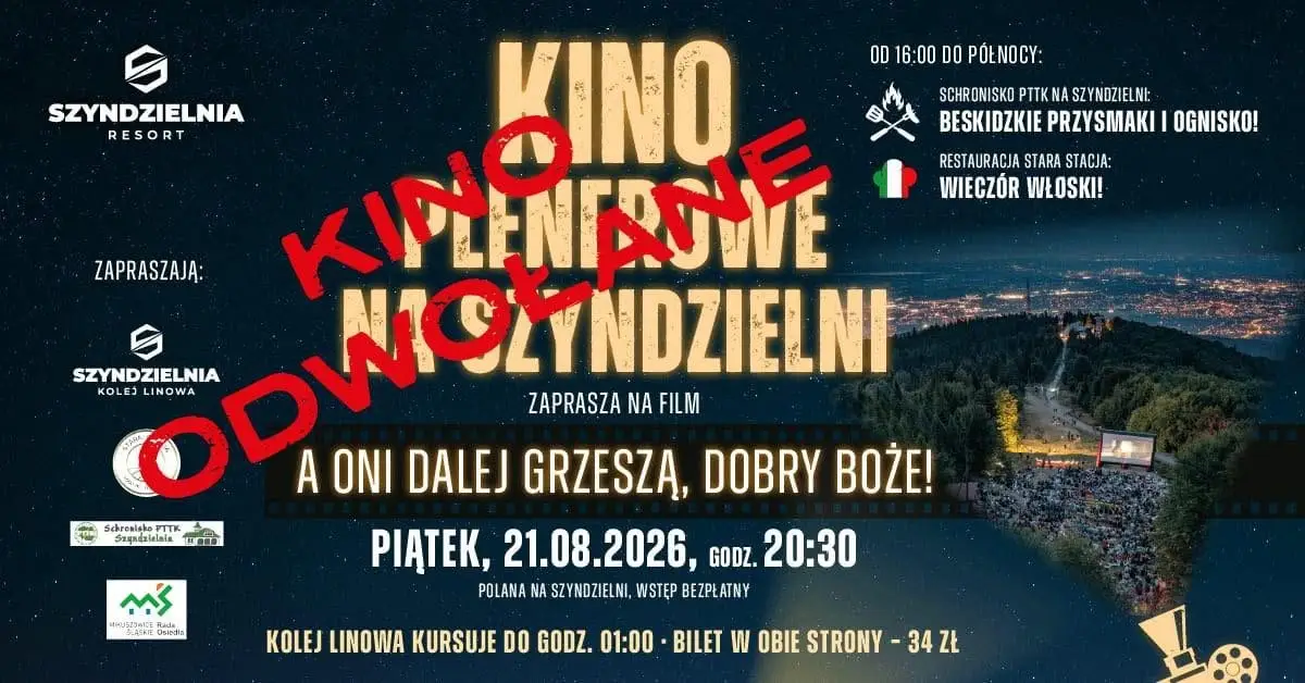 Odwołano kino plenerowe na Szyndzielni