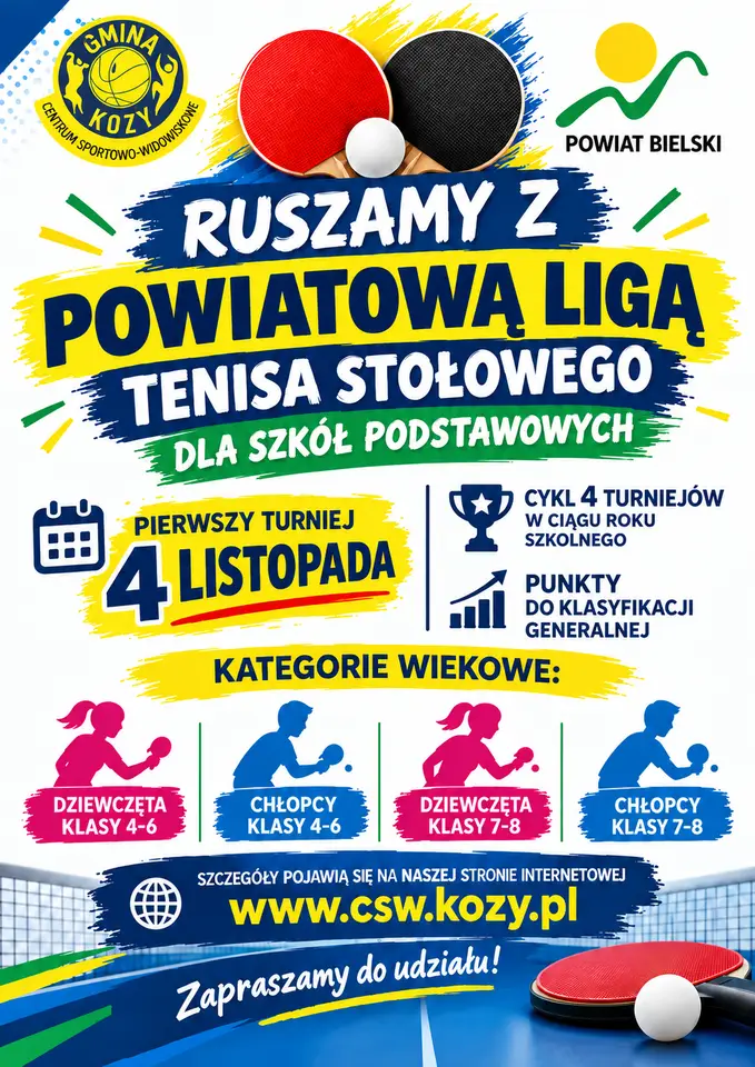 I Powiatowa Liga Tenisa Stołowego 2026/2027 w Bielsku-Białej